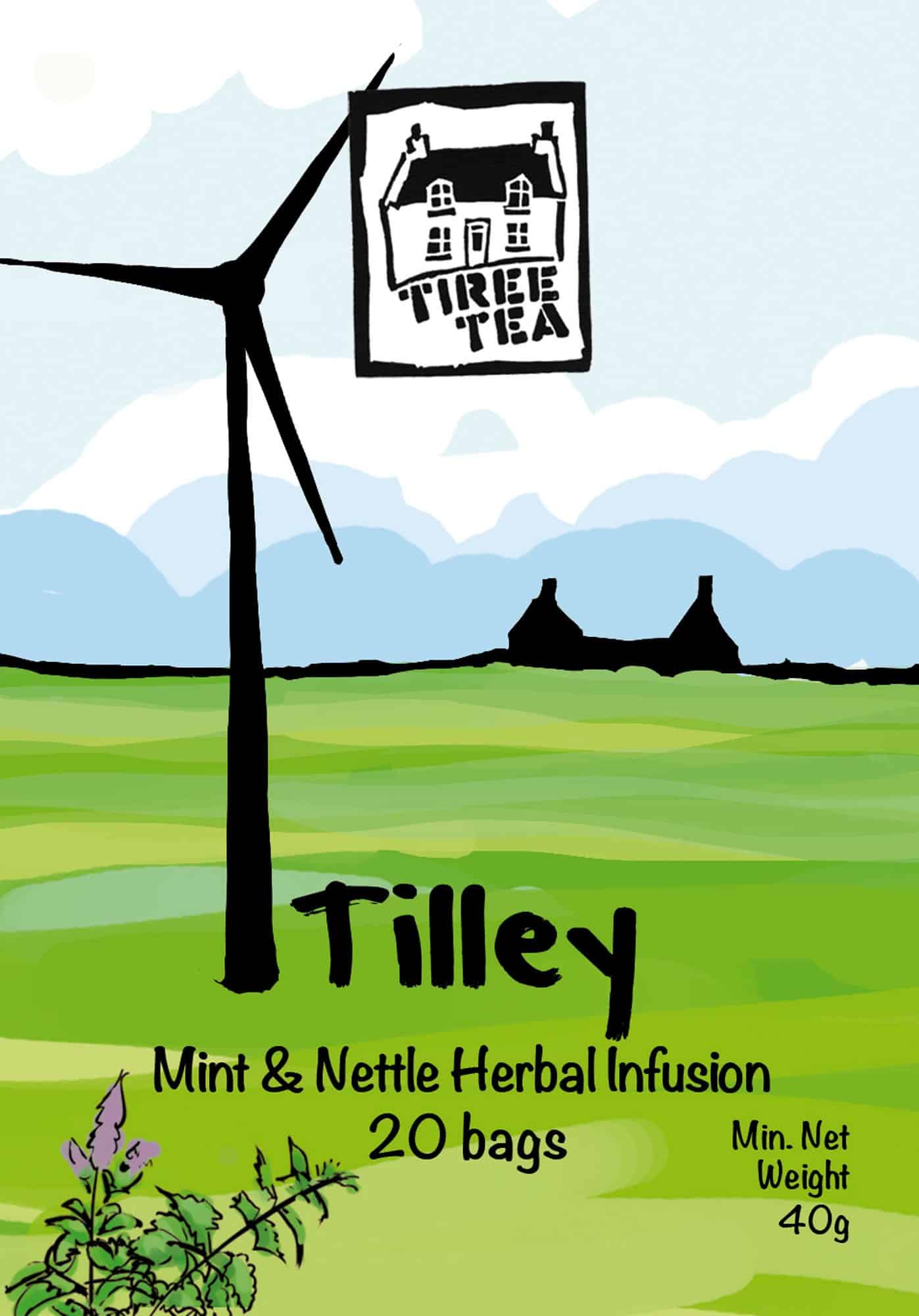 Tilley peppermint and nettle tea from Tiree Tea